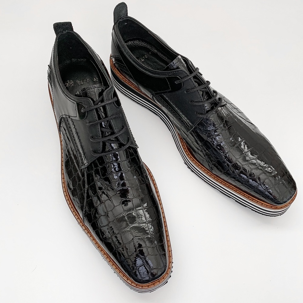 Black Antique Bordeaux Leather Dress Shoe